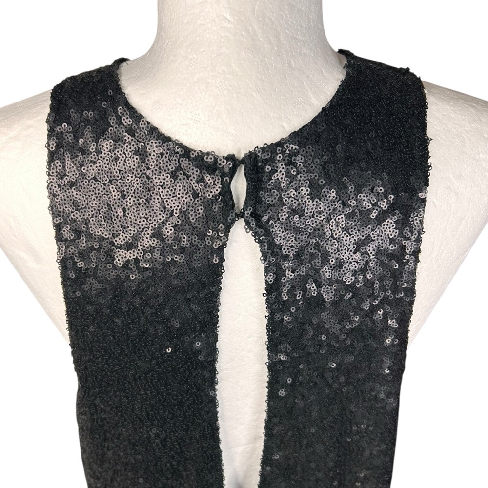 Free People Liquid Shine Mini Dress L Sequin Drop Waist Party Holiday Shimmer - Picture 8 of 13